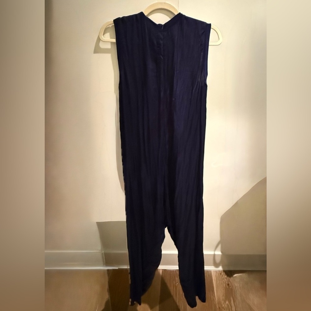 Enza Costa Silk Blue Jumpsuit